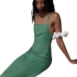 Zara Open Back Linen Blend Dress